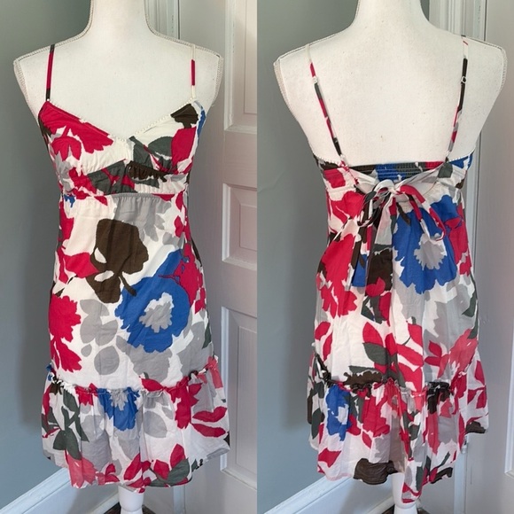 American Eagle Outfitters Dresses & Skirts - American Eagle Floral Midi Dress Tie Back Size 4 sun dress